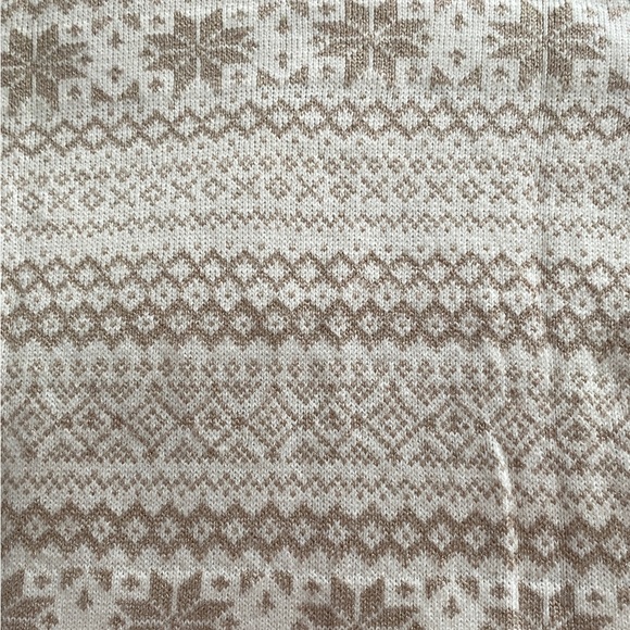 Talbots white and gold/ snowflake sweater, size petite large, cotton blend. NWOT - Picture 6 of 13